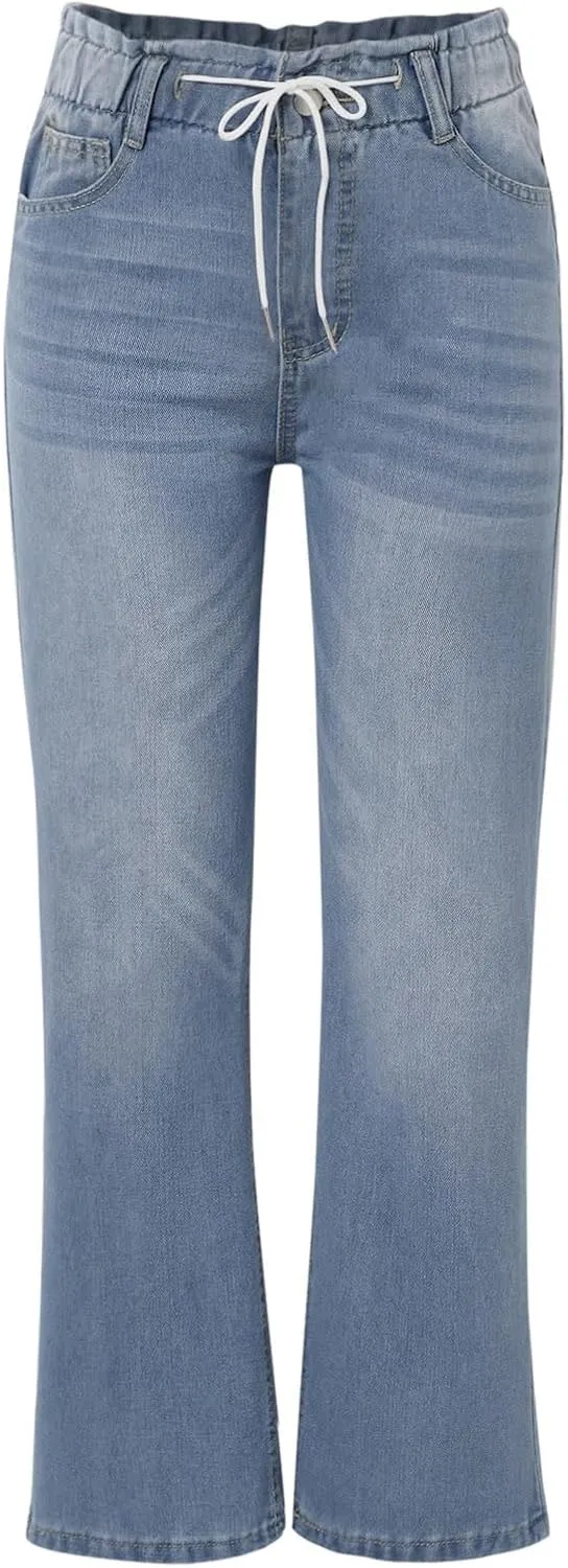 2024 Wide Leg Jeans for Women High Waist Loose Straight Denim Pants 90s Baggy Jeans Trouser Jeans with Pockets