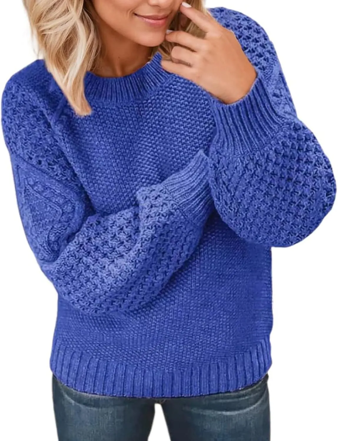 2024 Women's Pullover Autumn and Winter Solid Color Girls Daily Casual Fashion Knit Long Sleeve Sweater