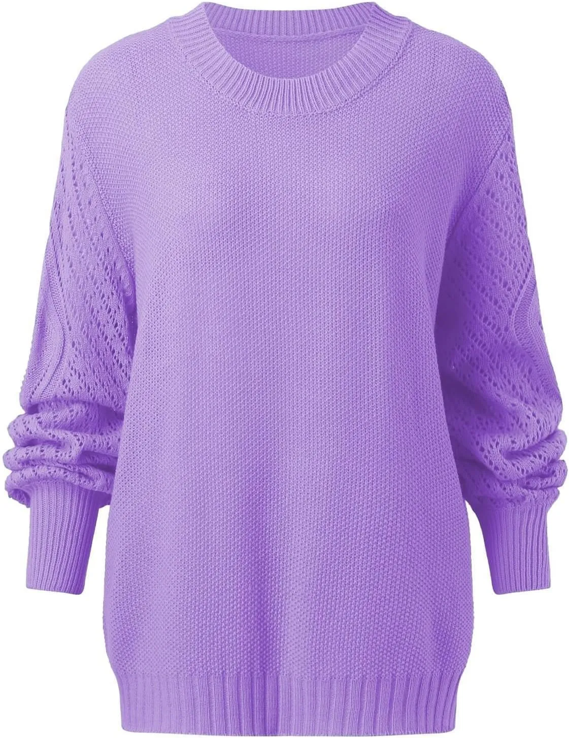2024 Women's Pullover Autumn and Winter Solid Color Girls Daily Casual Fashion Knit Long Sleeve Sweater