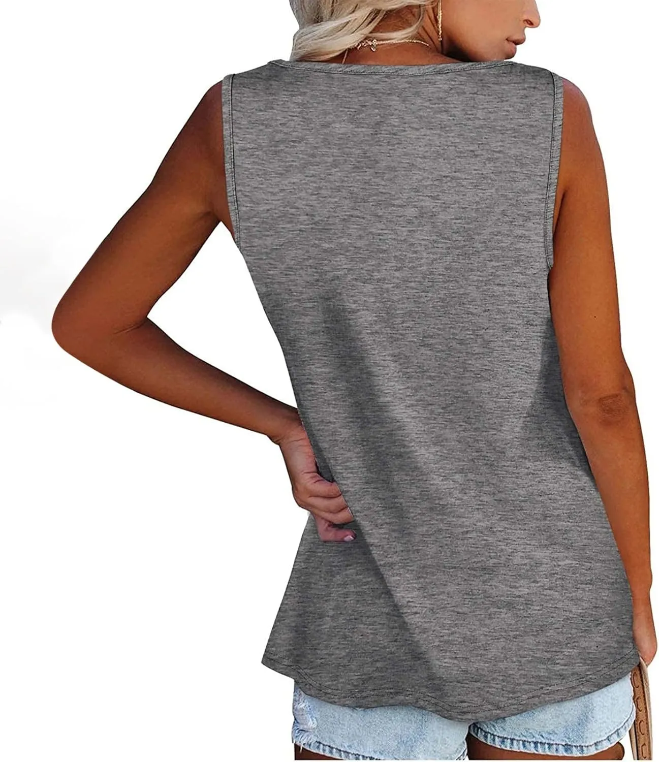 2024 Women's Sleeveless Tshirt Ladies Summer Floral Printed Tops Trendy Shirt O-Neck Blouse Weekend Daily Tunic