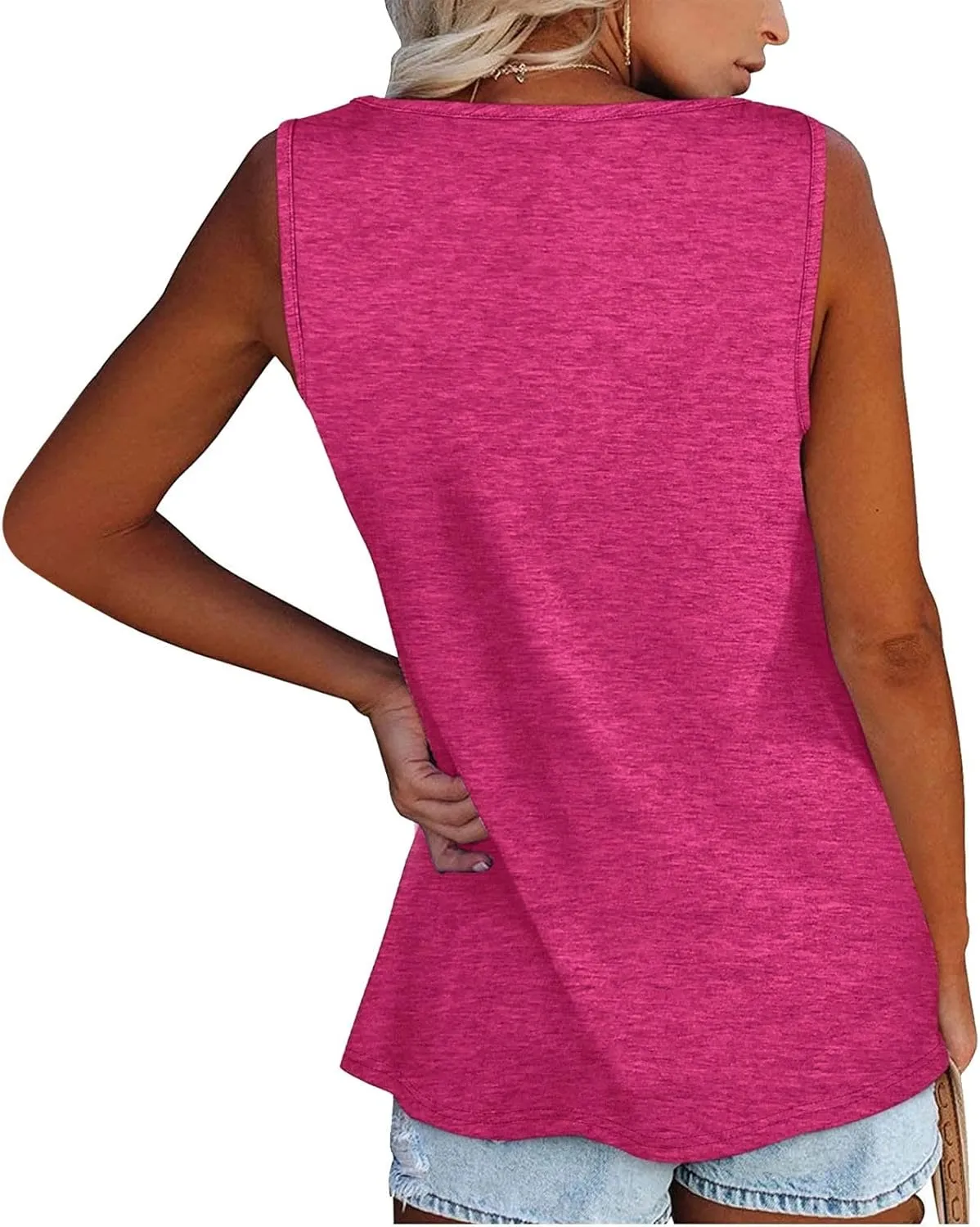 2024 Women's Sleeveless Tshirt Ladies Summer Floral Printed Tops Trendy Shirt O-Neck Blouse Weekend Daily Tunic