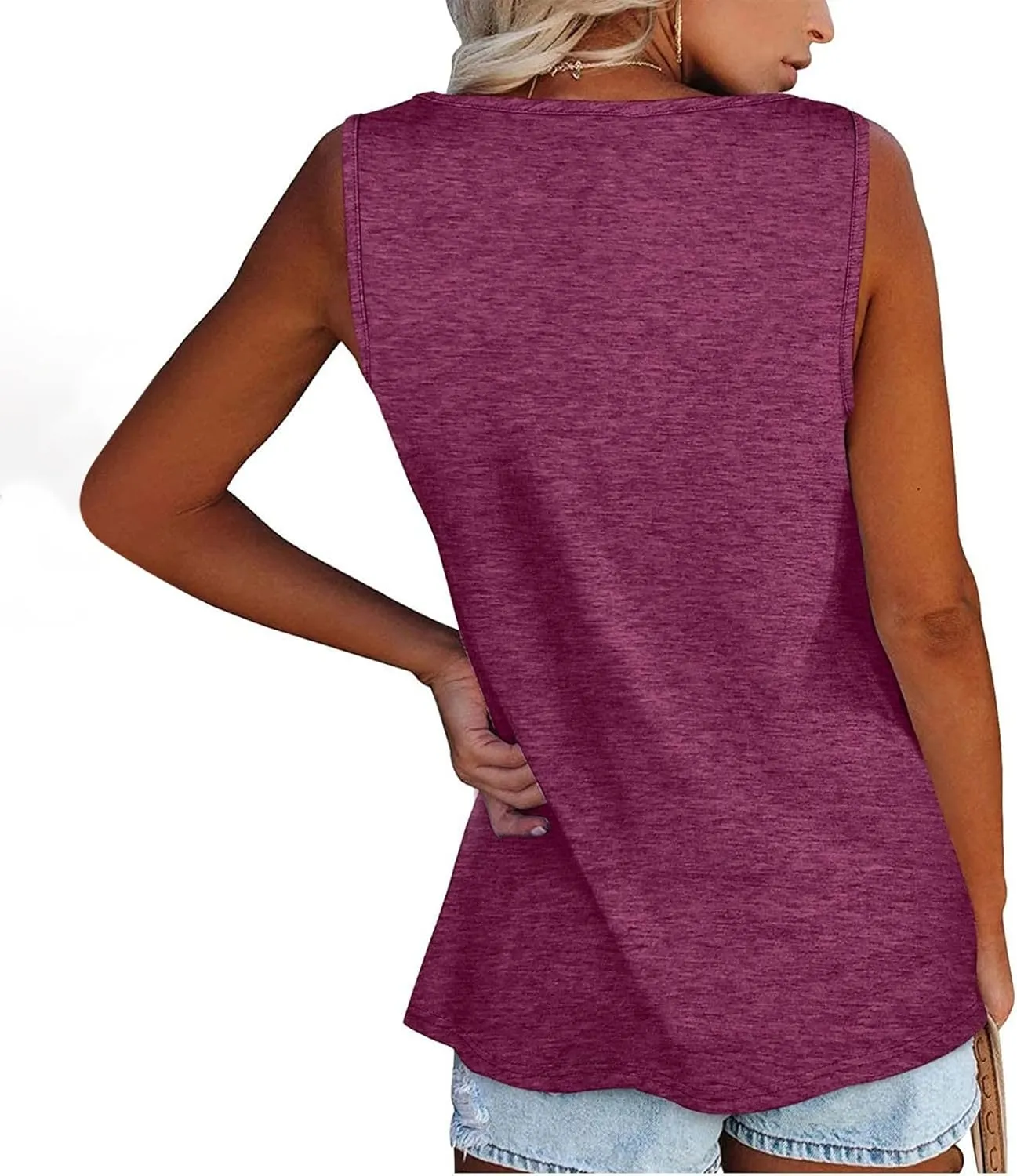 2024 Women's Sleeveless Tshirt Ladies Summer Floral Printed Tops Trendy Shirt O-Neck Blouse Weekend Daily Tunic