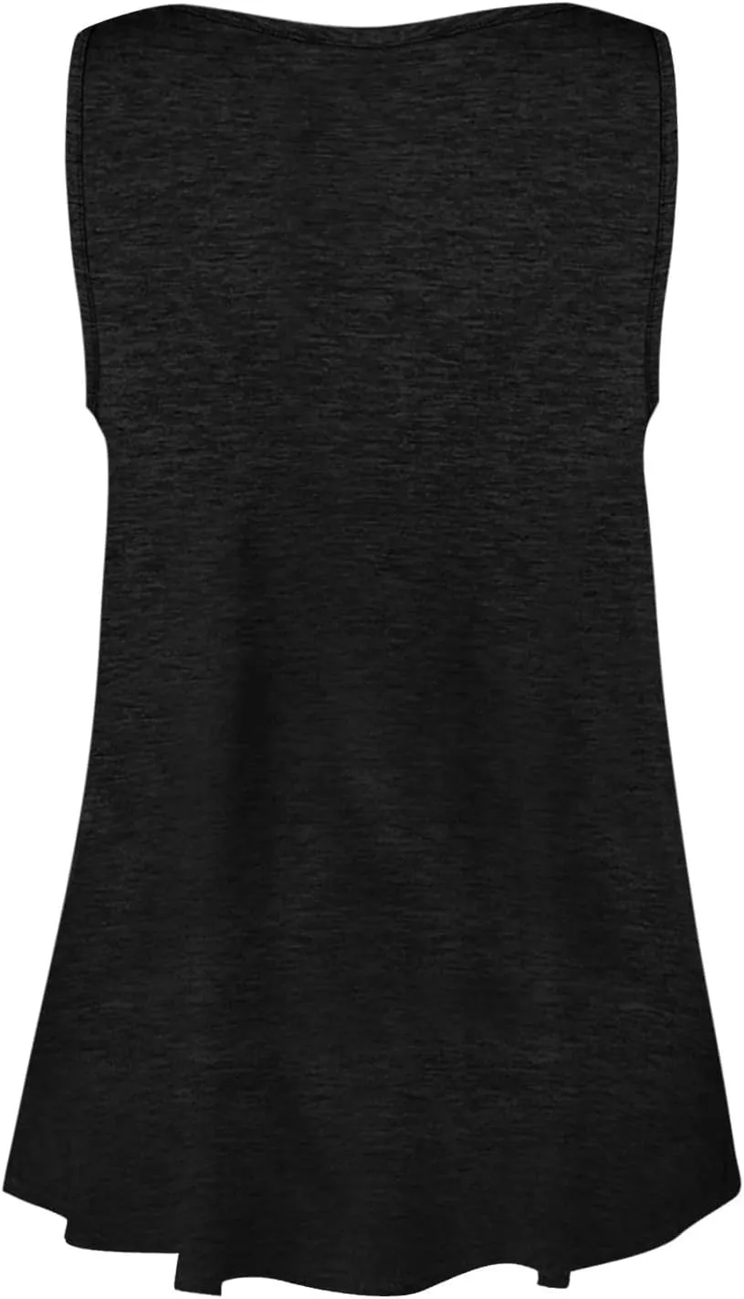 2024 Women's Sleeveless Tshirt Ladies Summer Floral Printed Tops Trendy Shirt O-Neck Blouse Weekend Daily Tunic