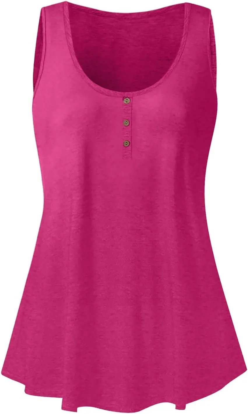 2024 Women's Sleeveless Tshirt Ladies Summer Floral Printed Tops Trendy Shirt O-Neck Blouse Weekend Daily Tunic