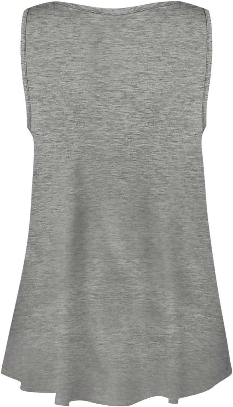 2024 Women's Sleeveless Tshirt Ladies Summer Floral Printed Tops Trendy Shirt O-Neck Blouse Weekend Daily Tunic