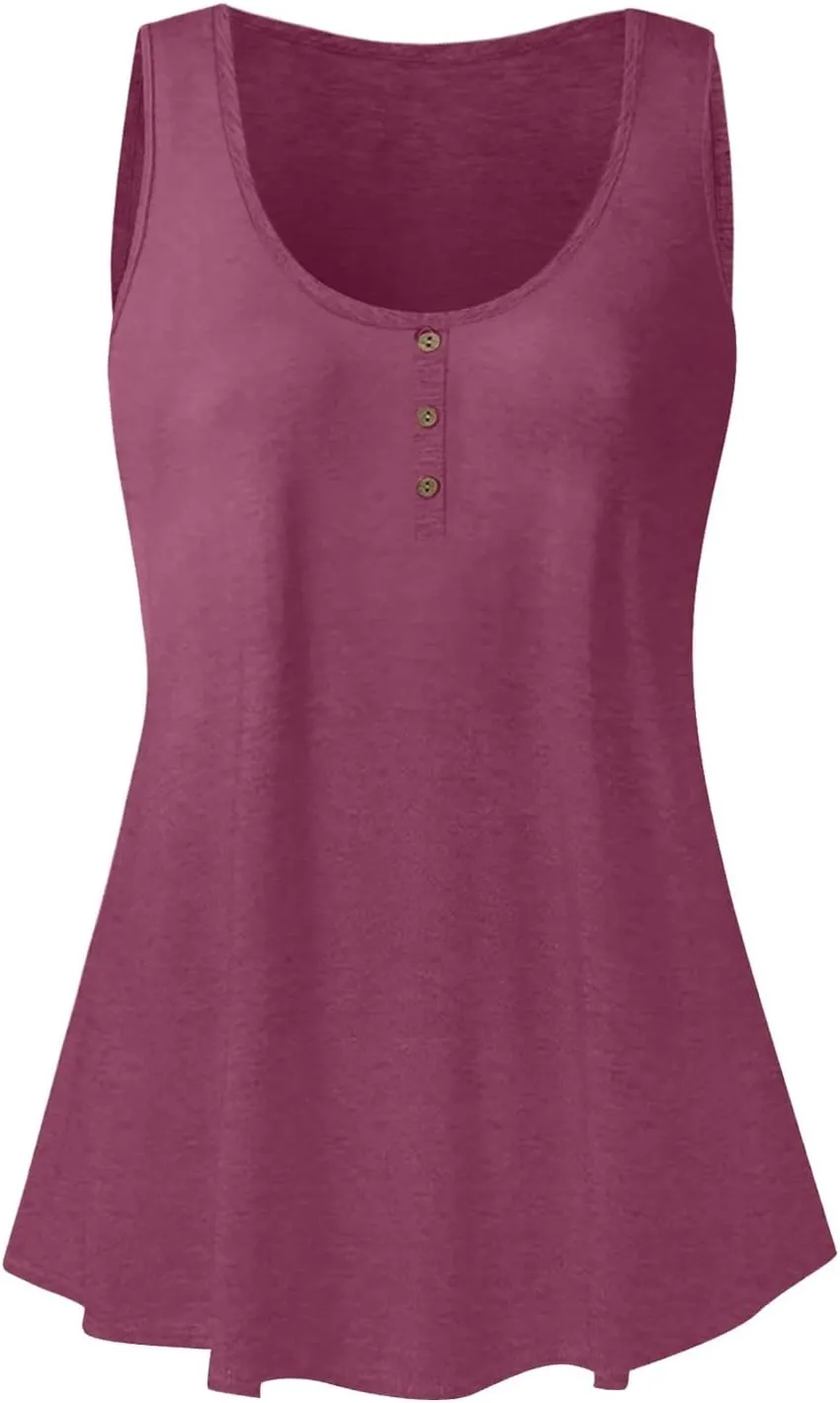 2024 Women's Sleeveless Tshirt Ladies Summer Floral Printed Tops Trendy Shirt O-Neck Blouse Weekend Daily Tunic