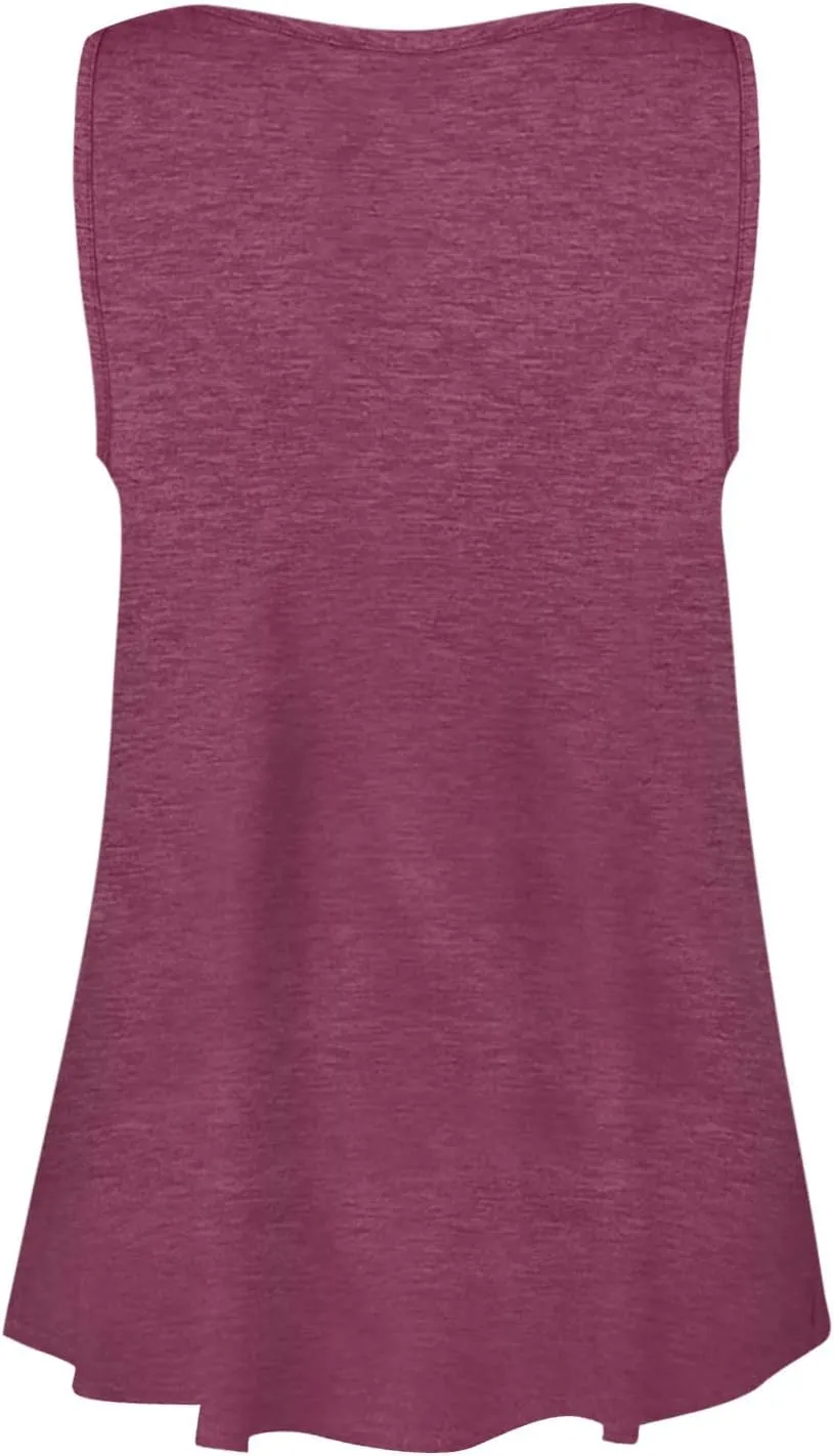2024 Women's Sleeveless Tshirt Ladies Summer Floral Printed Tops Trendy Shirt O-Neck Blouse Weekend Daily Tunic