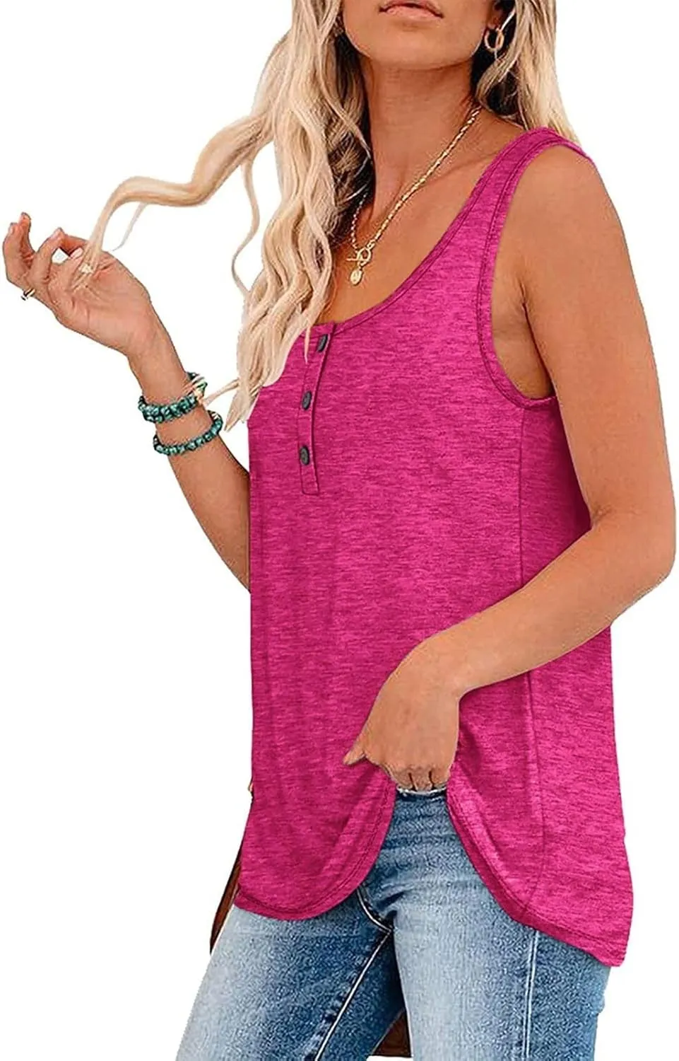 2024 Women's Sleeveless Tshirt Ladies Summer Floral Printed Tops Trendy Shirt O-Neck Blouse Weekend Daily Tunic