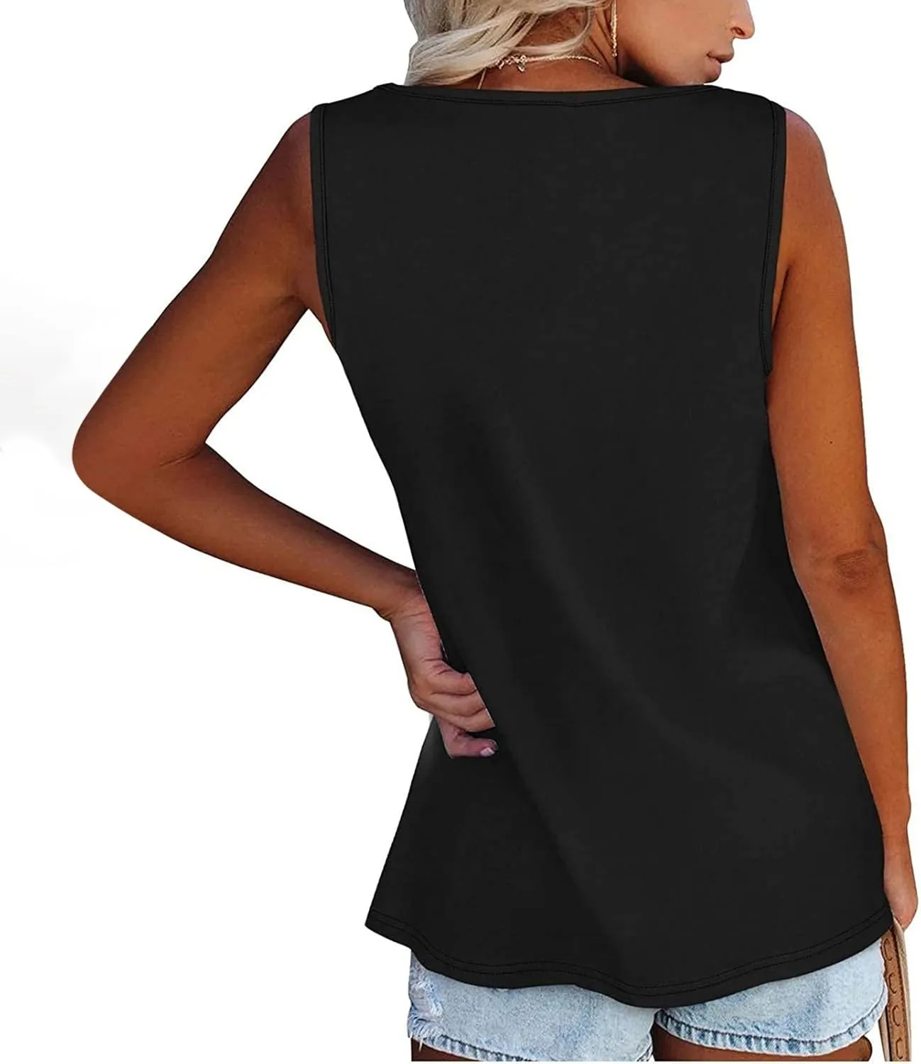 2024 Women's Sleeveless Tshirt Ladies Summer Floral Printed Tops Trendy Shirt O-Neck Blouse Weekend Daily Tunic