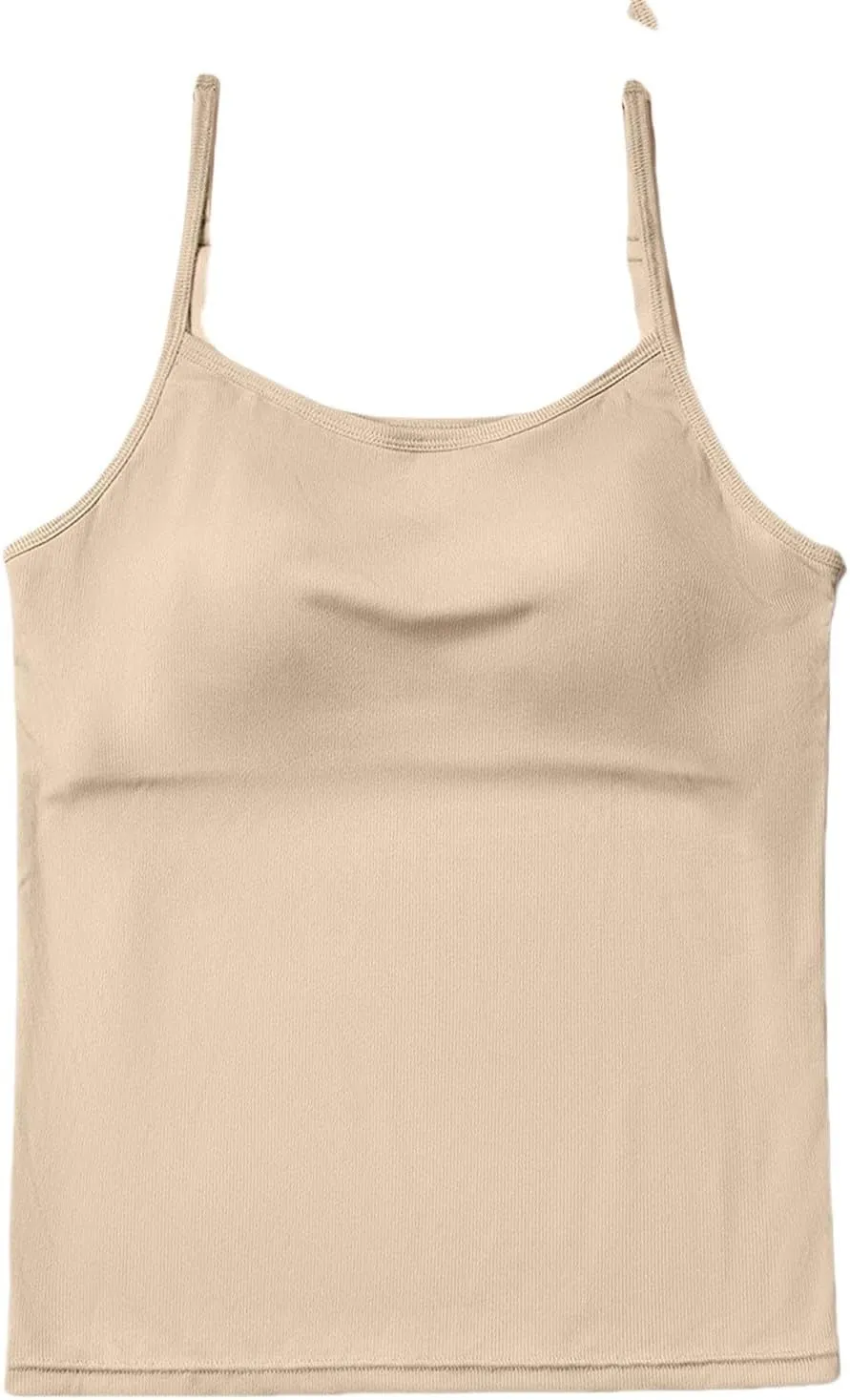 2025 Womens Tank Tops with Built in Bra Casual Scoop Neck Sleeveless Tees Basic Workout Top Camisole Undershirt