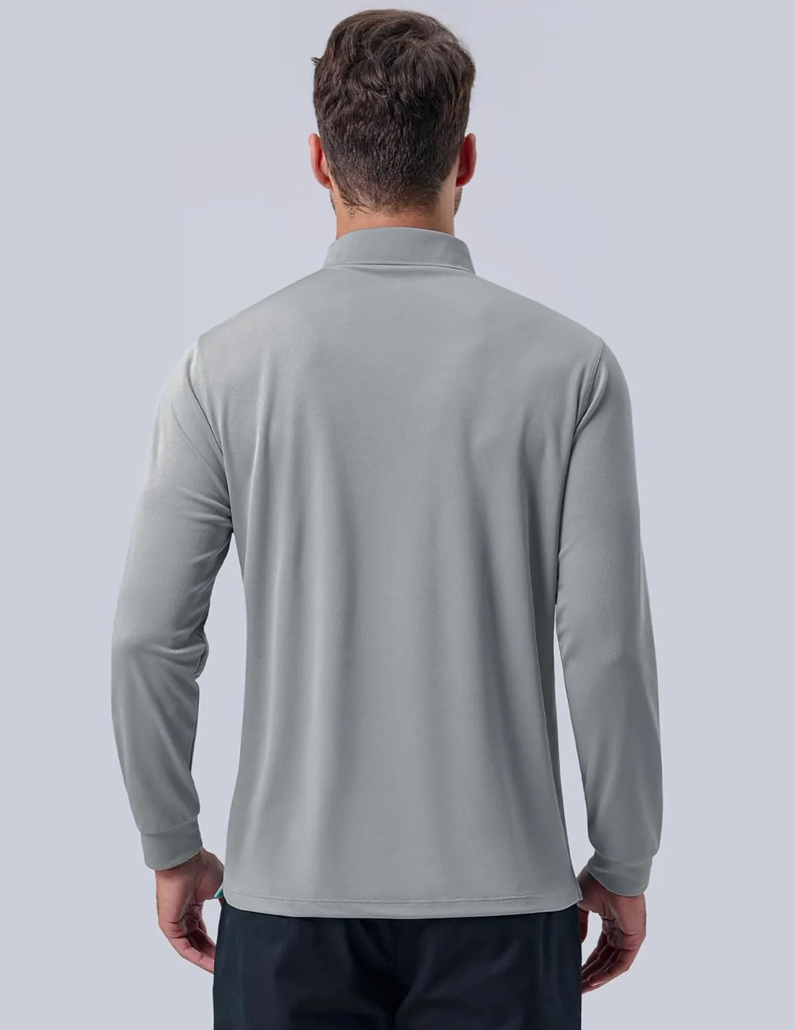 3 Pack: Dry Fit Long Sleeve Polo Shirts for Men, Athletic Collared Golf T-Shirts Performance Tops