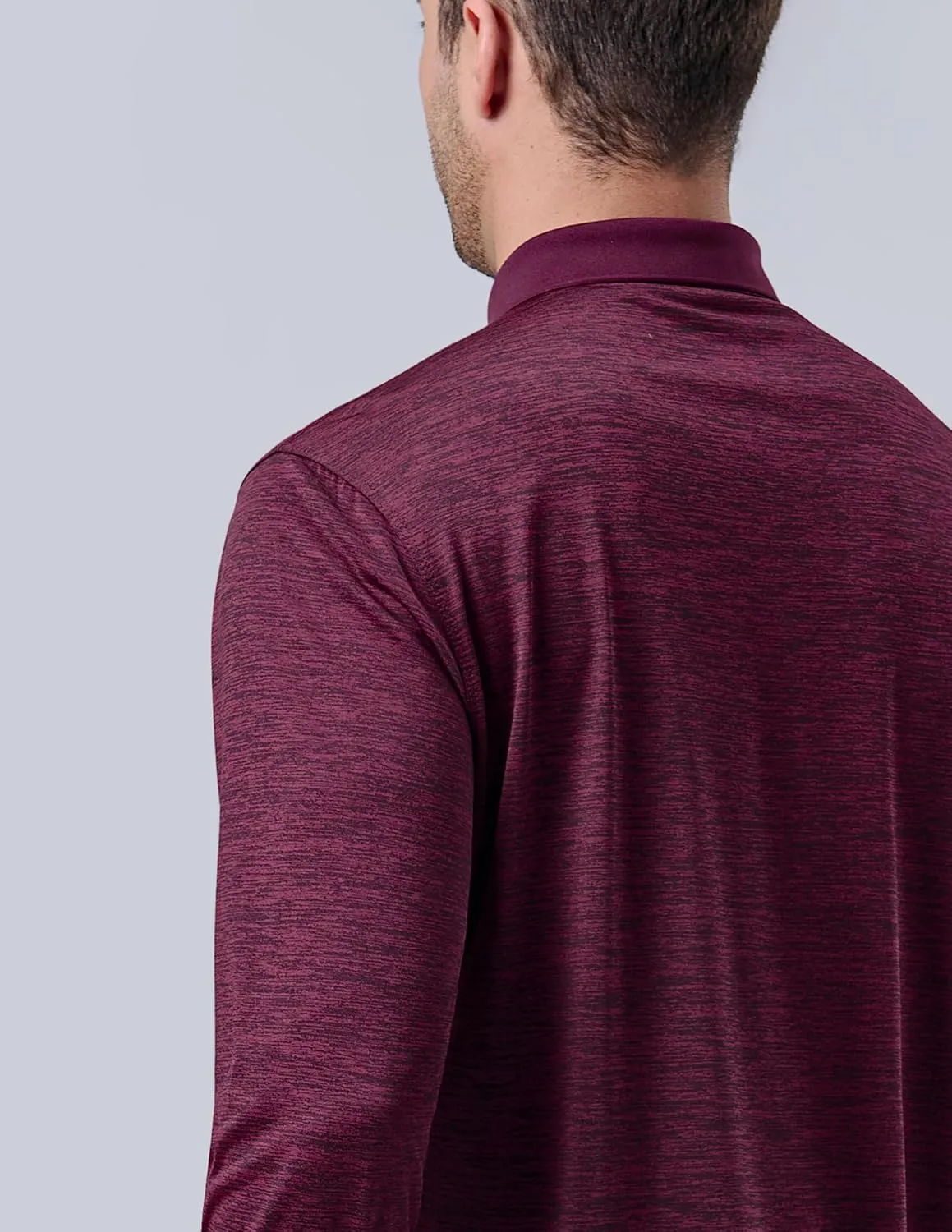 3 Pack: Dry Fit Long Sleeve Polo Shirts for Men, Athletic Collared Golf T-Shirts Performance Tops