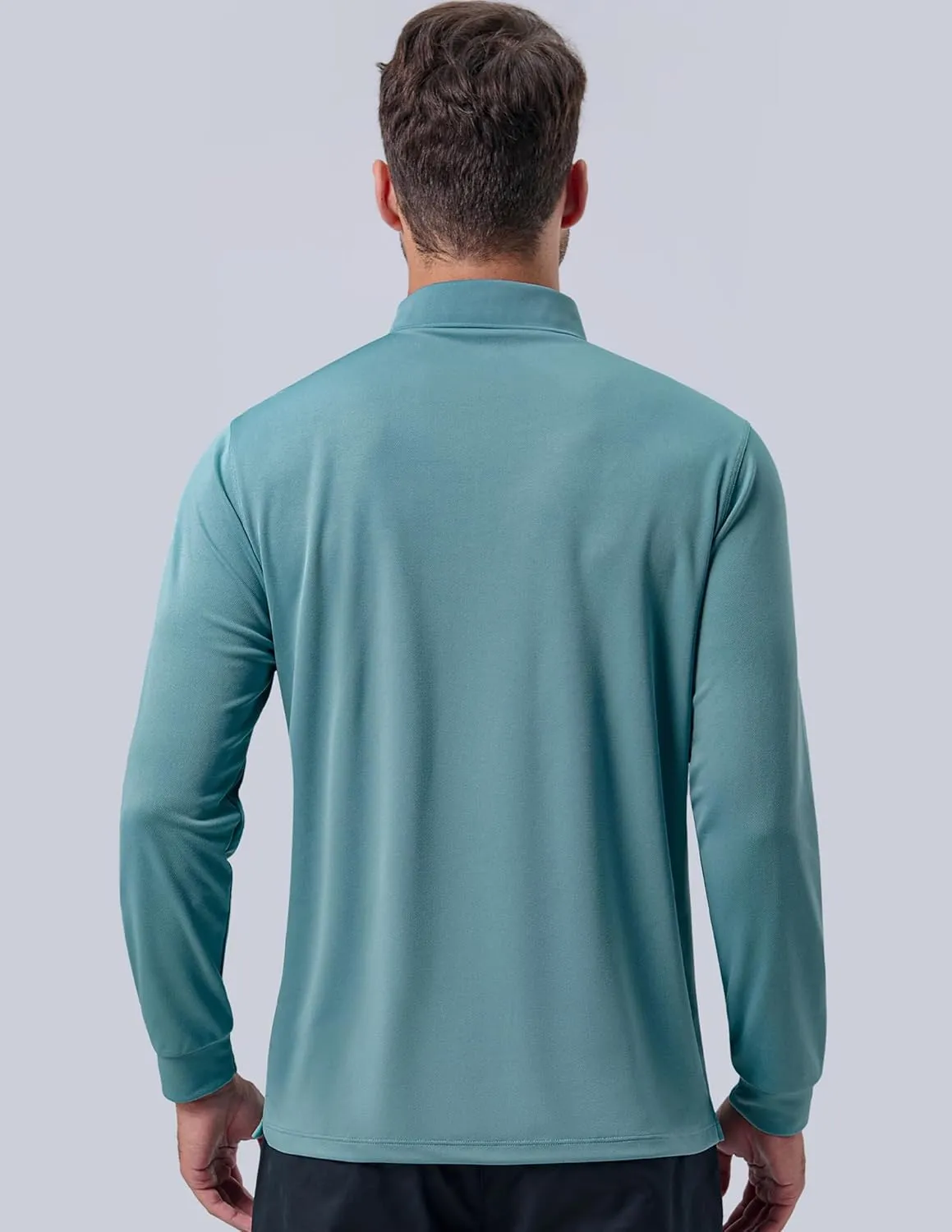 3 Pack: Dry Fit Long Sleeve Polo Shirts for Men, Athletic Collared Golf T-Shirts Performance Tops