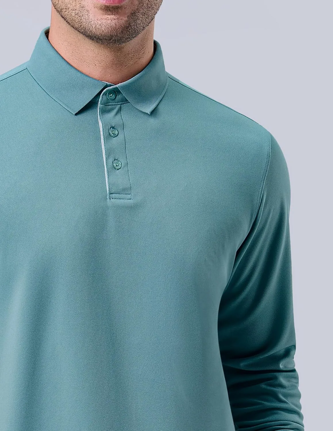 3 Pack: Dry Fit Long Sleeve Polo Shirts for Men, Athletic Collared Golf T-Shirts Performance Tops