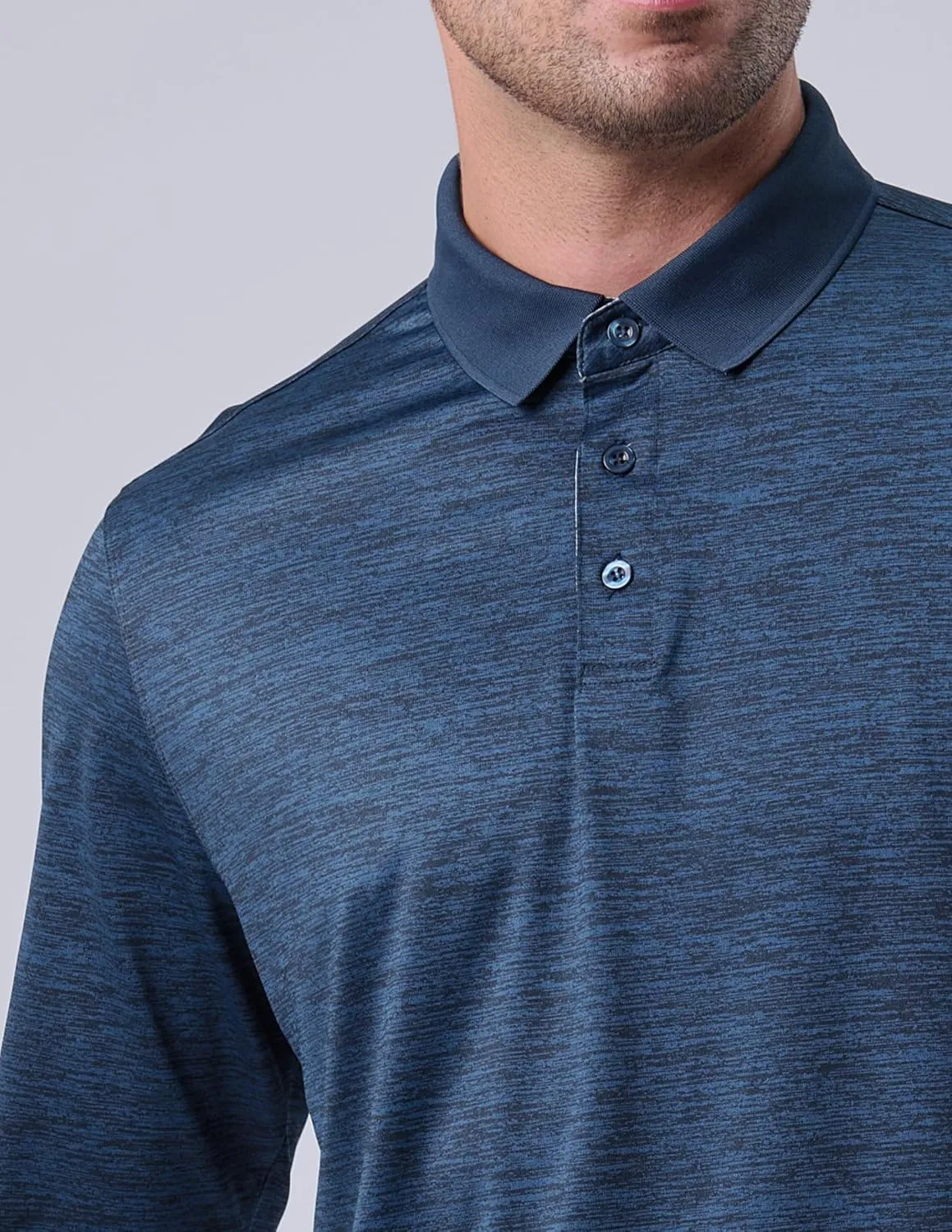 3 Pack: Dry Fit Long Sleeve Polo Shirts for Men, Athletic Collared Golf T-Shirts Performance Tops