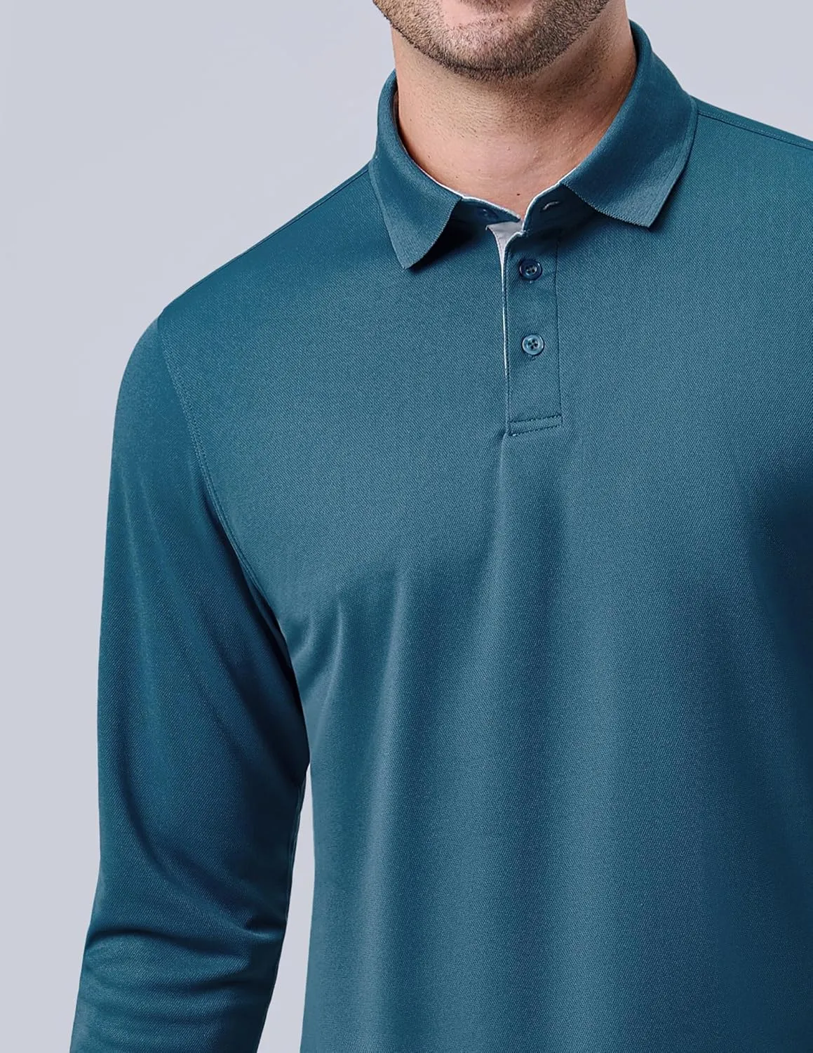 3 Pack: Dry Fit Long Sleeve Polo Shirts for Men, Athletic Collared Golf T-Shirts Performance Tops