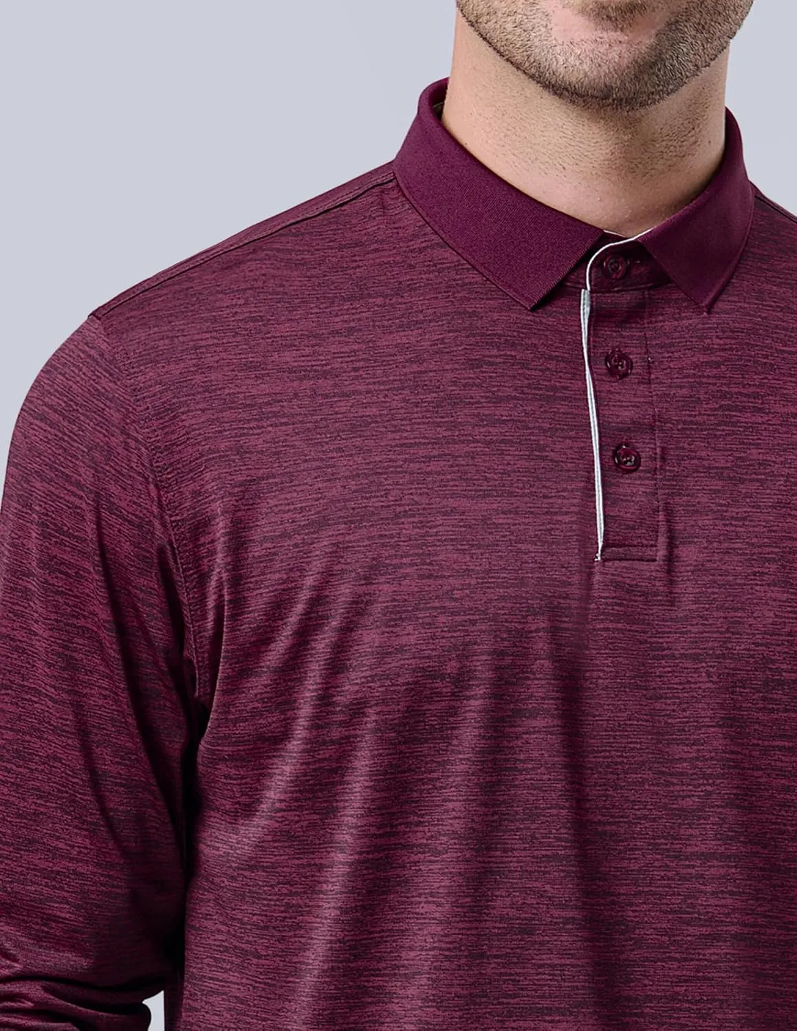 3 Pack: Dry Fit Long Sleeve Polo Shirts for Men, Athletic Collared Golf T-Shirts Performance Tops