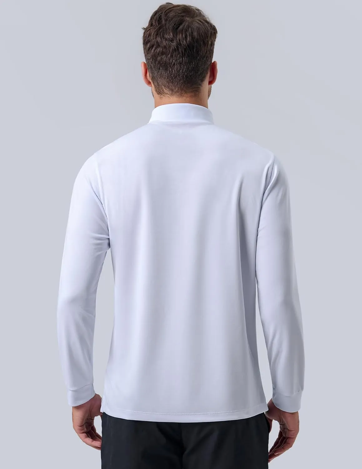 3 Pack: Dry Fit Long Sleeve Polo Shirts for Men, Athletic Collared Golf T-Shirts Performance Tops