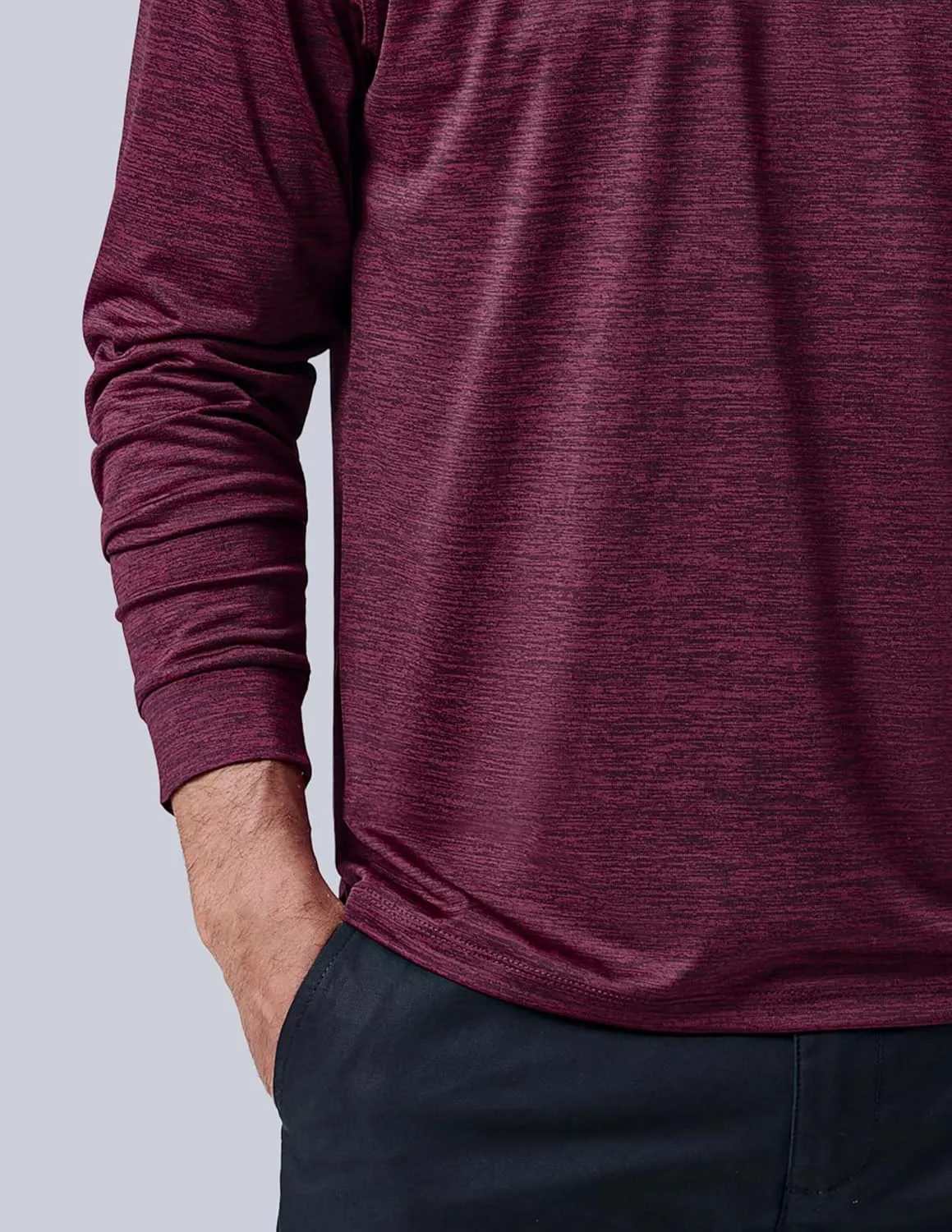 3 Pack: Dry Fit Long Sleeve Polo Shirts for Men, Athletic Collared Golf T-Shirts Performance Tops