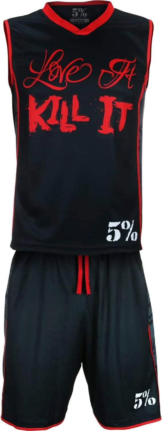 5% Nutrition Rich Piana Gym Workout Basketball Shorts for Men Lightweight Quick Dry Fit Bodybuilding Weightlifting
