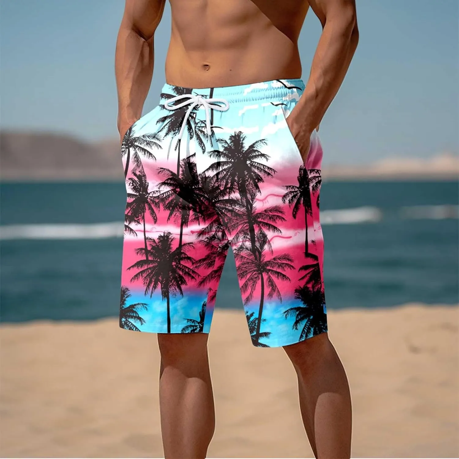 Alalaso Mens Summer Swim Trunks Quick Dry Hawaii Surf Boardshorts Holiday Bathing Suit Shorts with Mesh Lining
