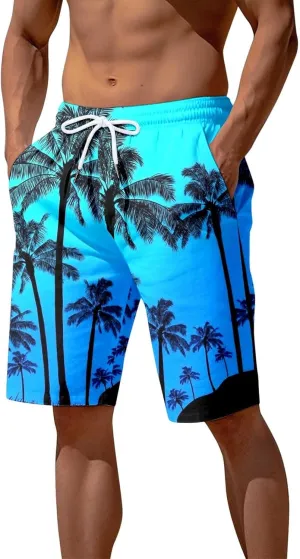 Alalaso Mens Summer Swim Trunks Quick Dry Hawaii Surf Boardshorts Holiday Bathing Suit Shorts with Mesh Lining