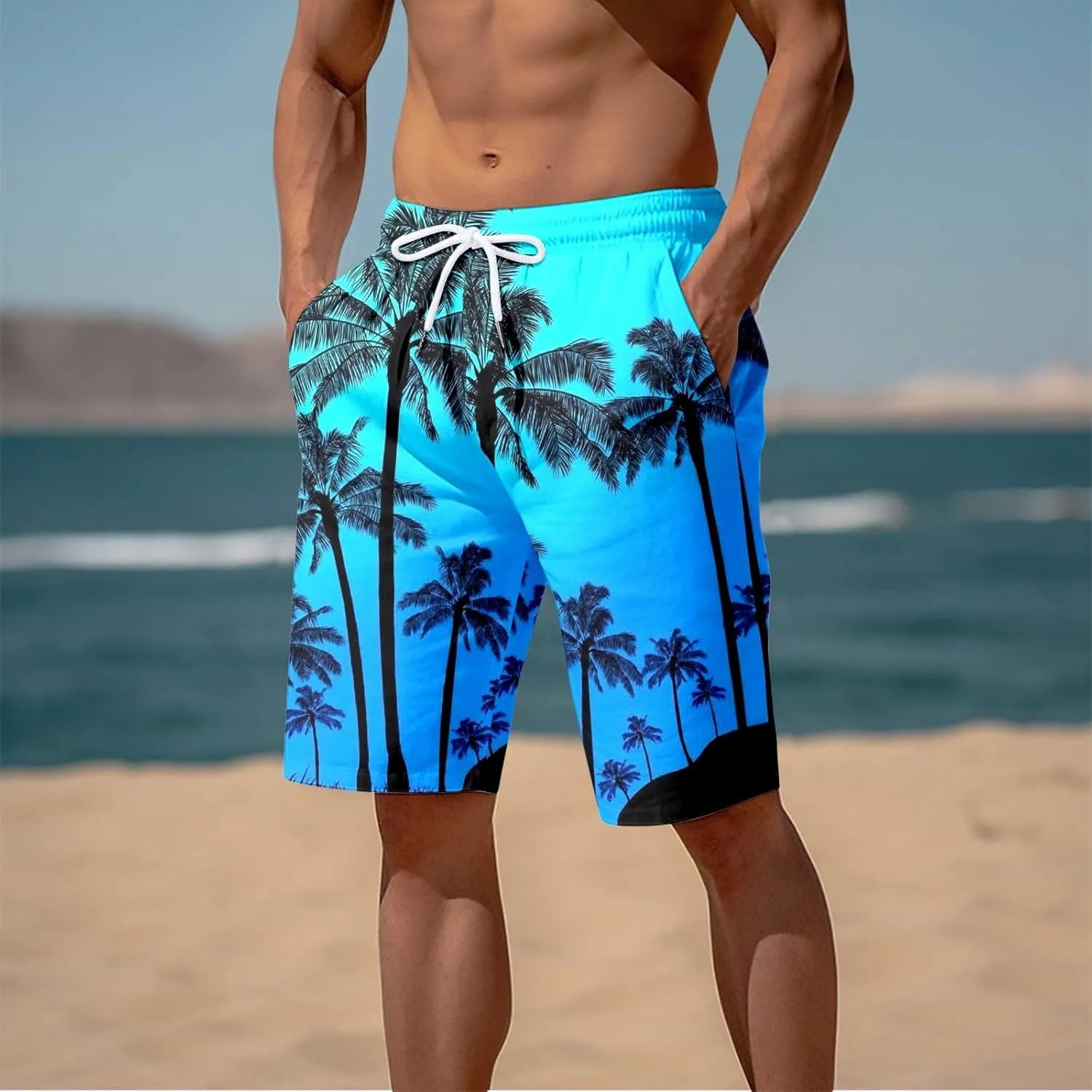 Alalaso Mens Summer Swim Trunks Quick Dry Hawaii Surf Boardshorts Holiday Bathing Suit Shorts with Mesh Lining