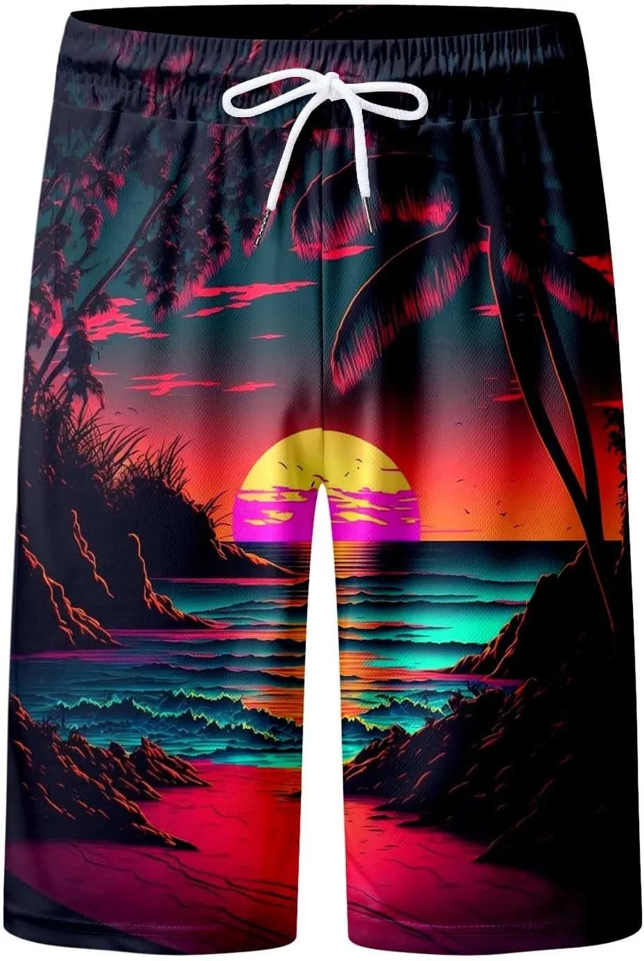 Alalaso Mens Summer Swim Trunks Quick Dry Hawaii Surf Boardshorts Holiday Bathing Suit Shorts with Mesh Lining