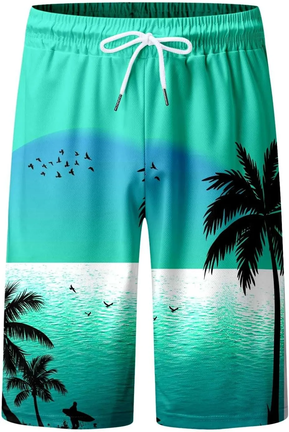 Alalaso Mens Summer Swim Trunks Quick Dry Hawaii Surf Boardshorts Holiday Bathing Suit Shorts with Mesh Lining