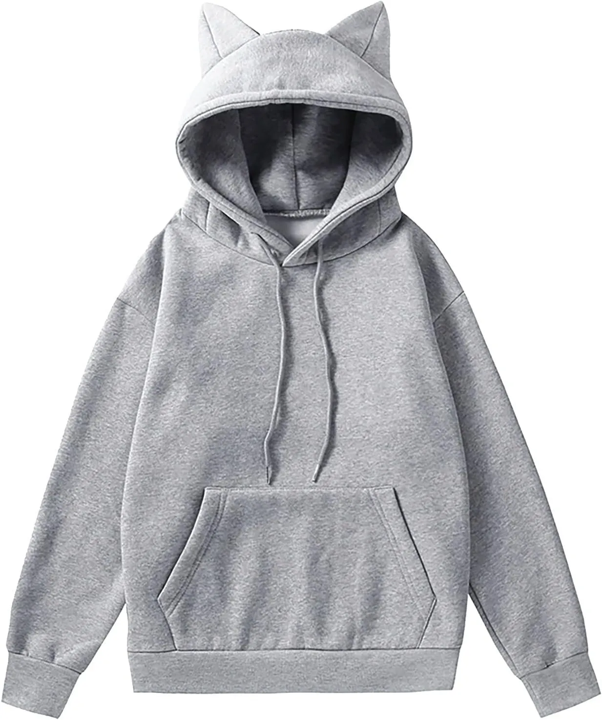 Aniywn Women's Hoodie Cat Ear Print Cute Tops Blouse Autumn Long Sleeve Pocket Sweatshirt Hooded Pullover Shirt