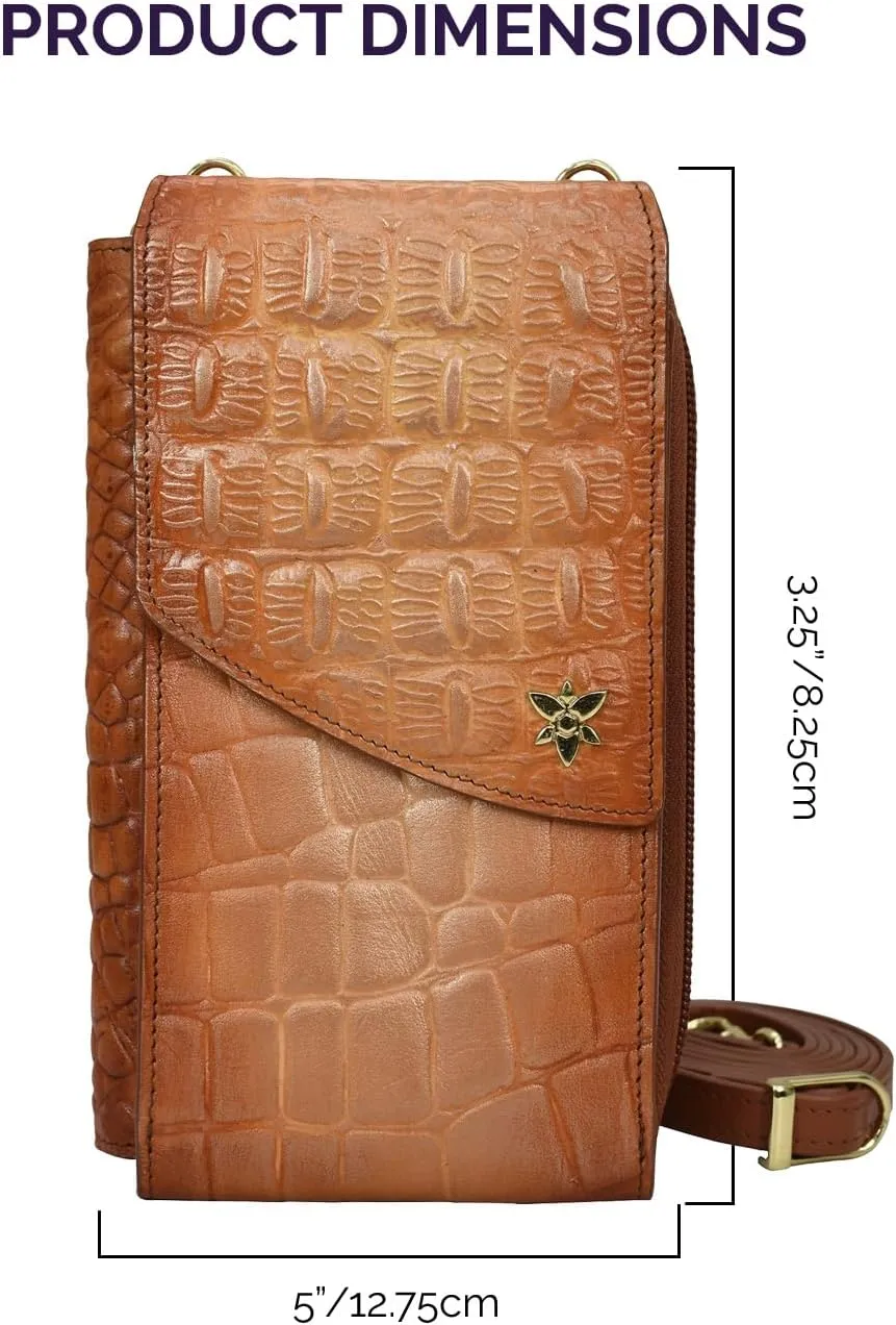Anuschka Women's Original Hand-Painted Genuine Leather Crossbody Phone Case
