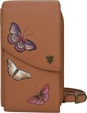 Anuschka Women's Original Hand-Painted Genuine Leather Crossbody Phone Case
