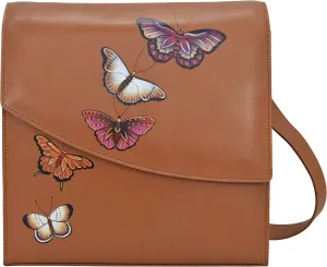 Anuschka Women's Original Hand-Painted Vegetable Tanned Leather Flap Messenger Crossbody