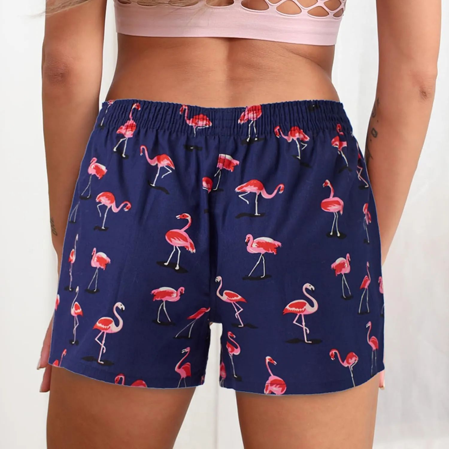 Boxer for Women Pj Boxers 100 Cotton Gingham Ladies Boxers Print Y2k Checkered Striped Shorts Plaid Camo Pjs