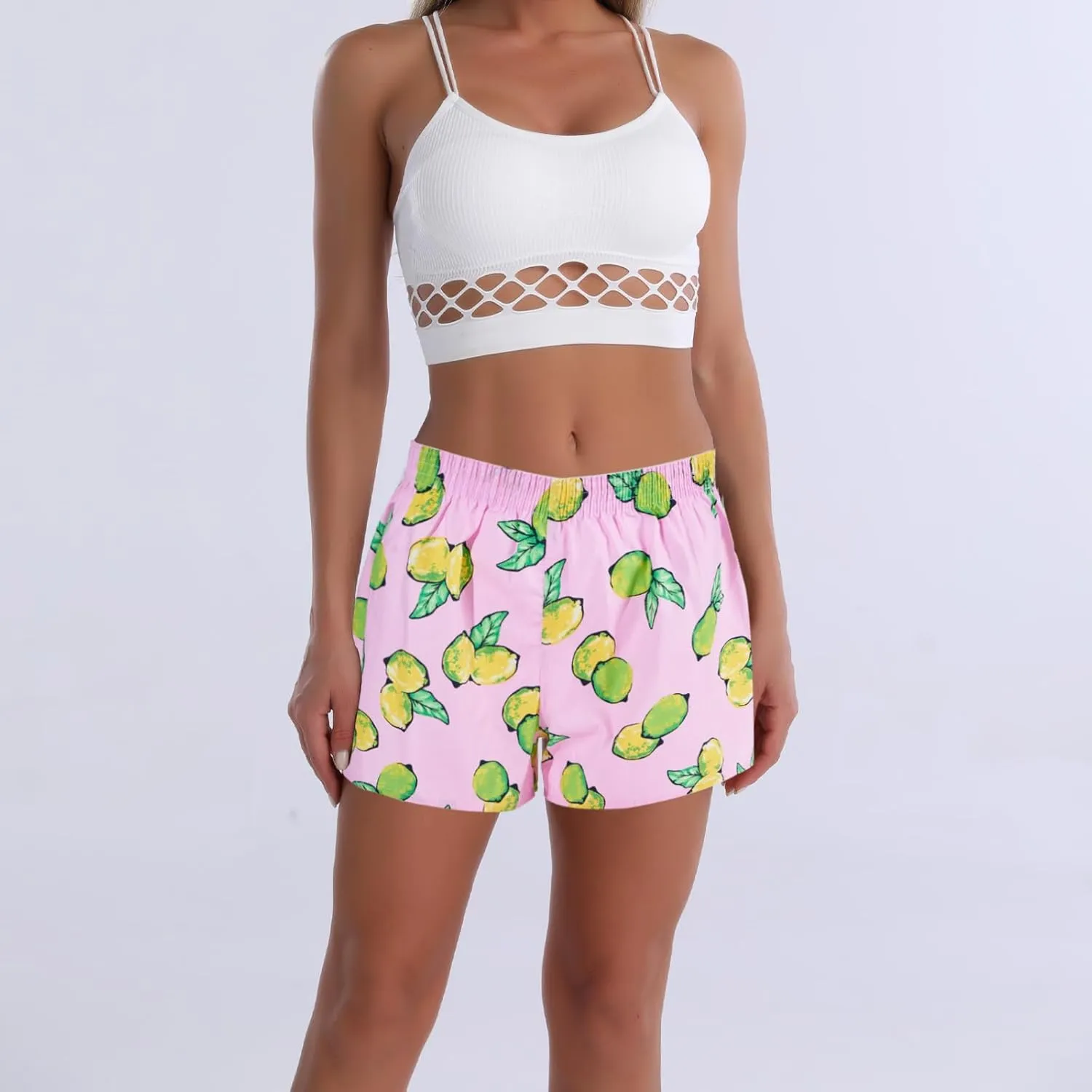 Boxer for Women Pj Boxers 100 Cotton Gingham Ladies Boxers Print Y2k Checkered Striped Shorts Plaid Camo Pjs
