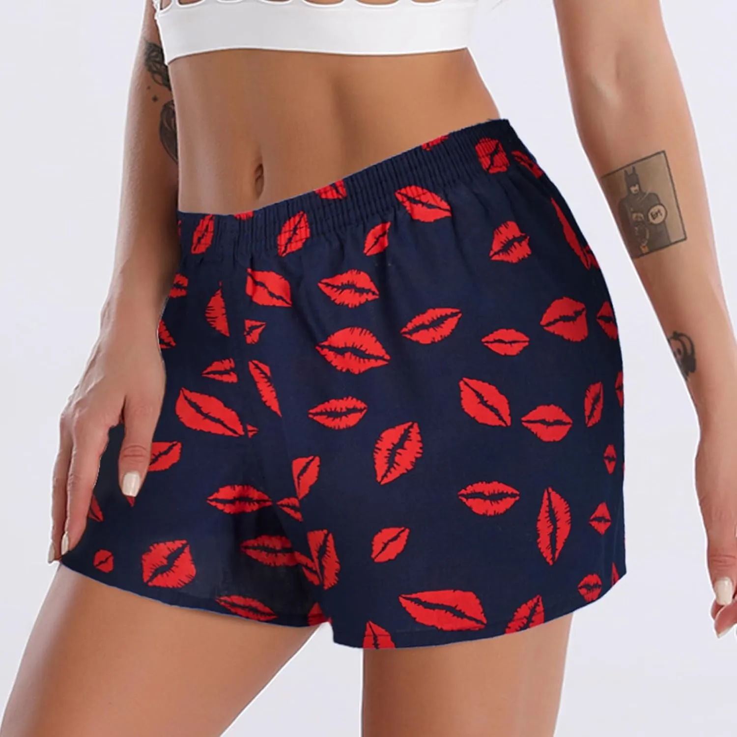 Boxer for Women Pj Boxers 100 Cotton Gingham Ladies Boxers Print Y2k Checkered Striped Shorts Plaid Camo Pjs