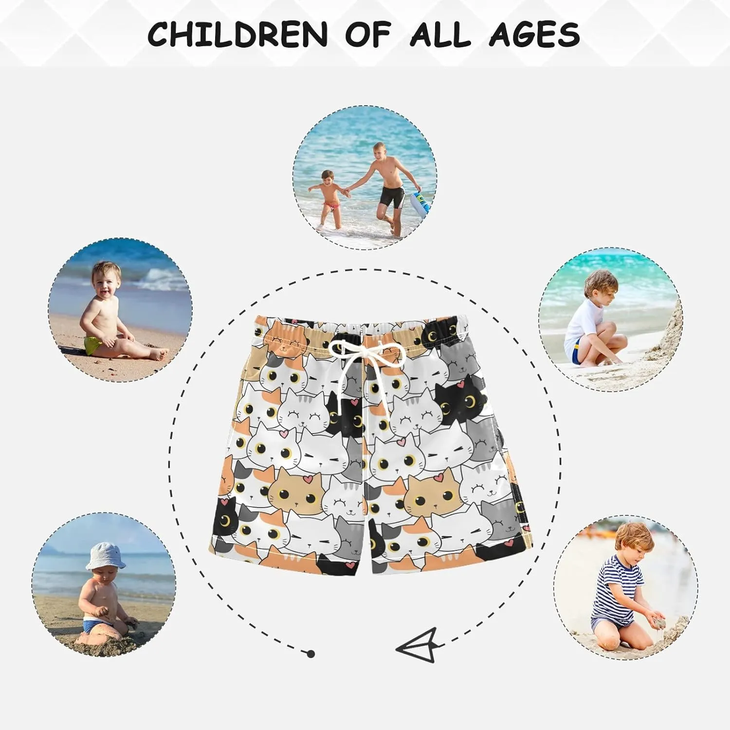 Boys Swim Trunks for 2-14 Years Swim Beach Shorts Baby Kids Swimwear Board Shorts Bathing Suit Hawaii Vacation