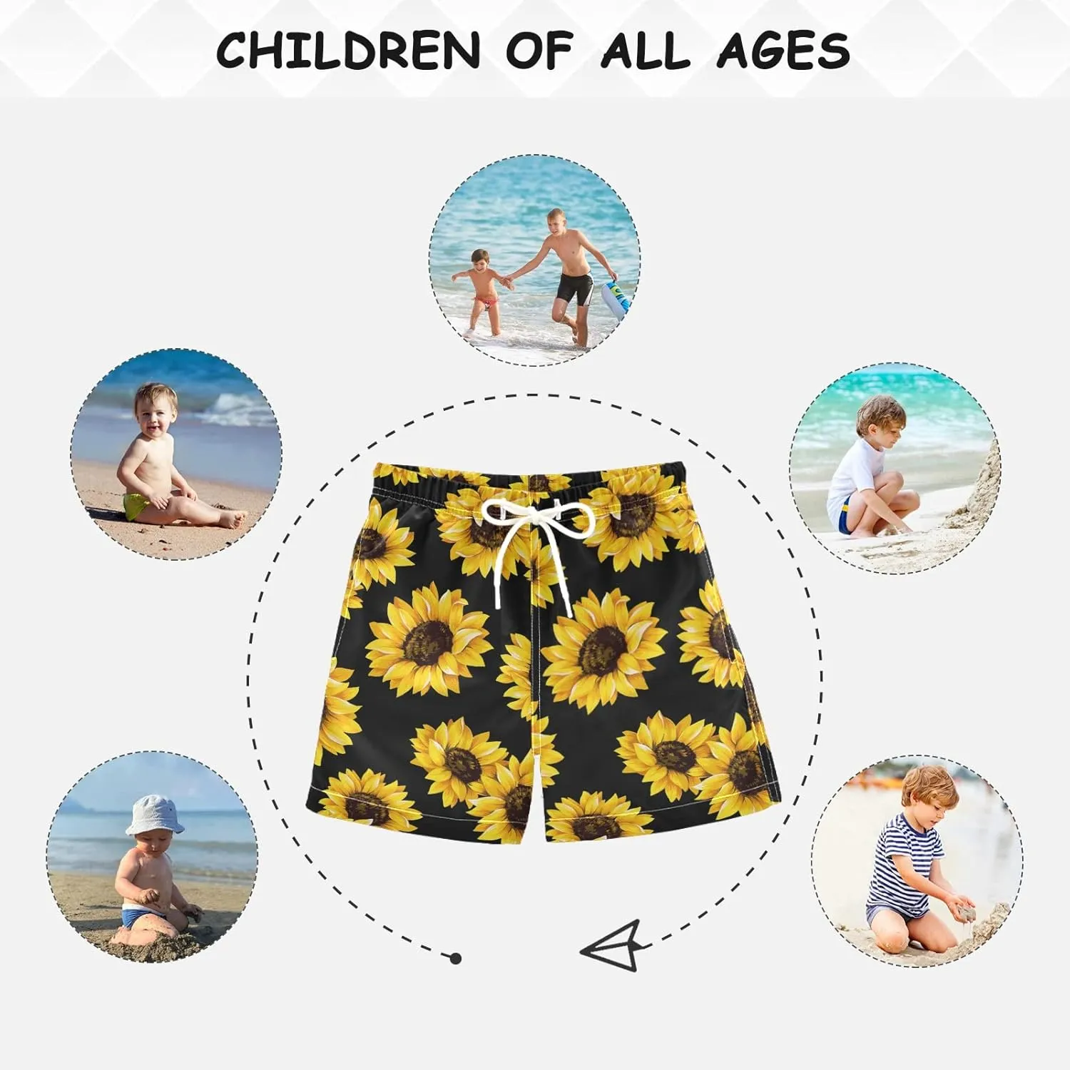 Boys Swim Trunks for 2-14 Years Swim Beach Shorts Baby Kids Swimwear Board Shorts Bathing Suit Hawaii Vacation