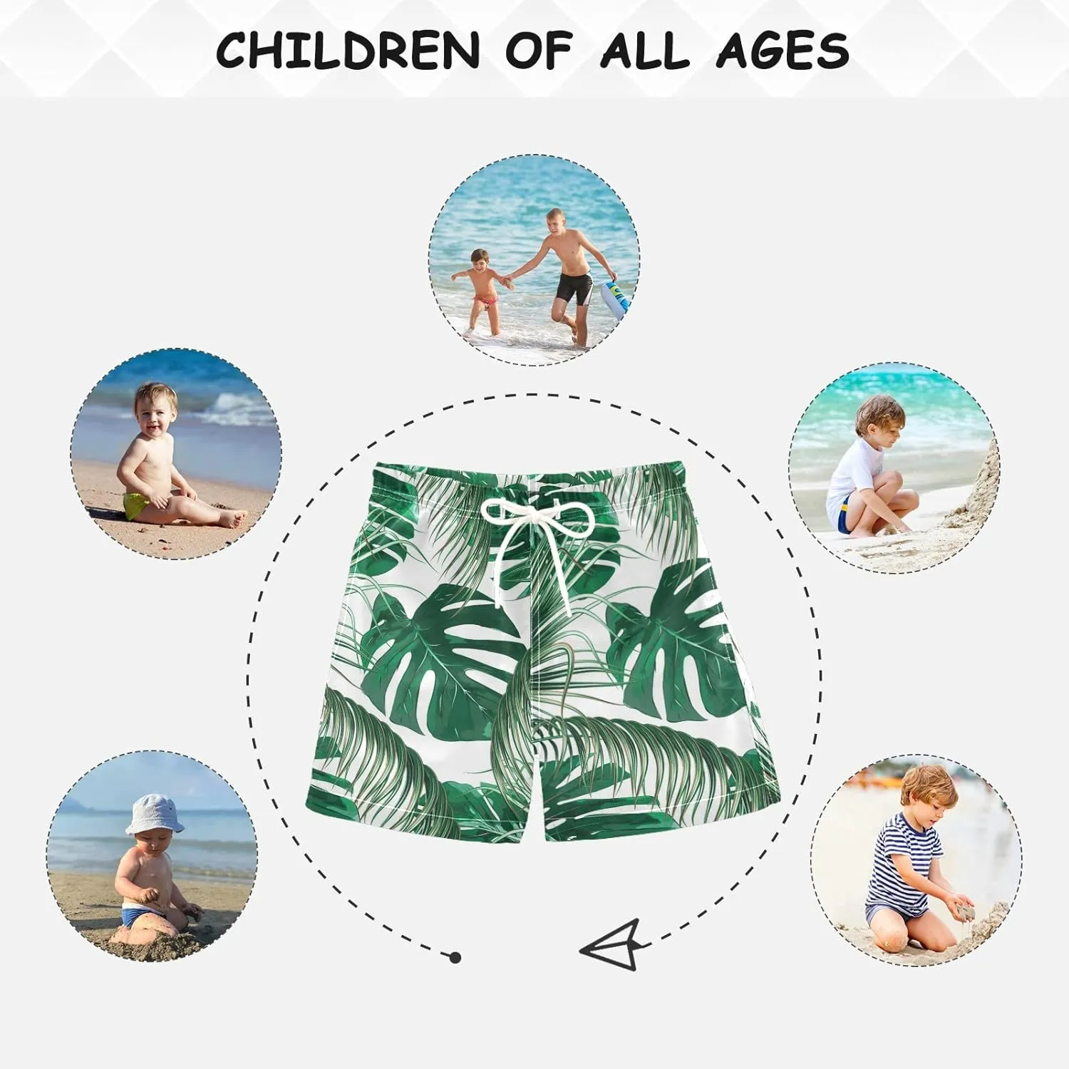 Boys Swim Trunks for 2-14 Years Swim Beach Shorts Baby Kids Swimwear Board Shorts Bathing Suit Hawaii Vacation