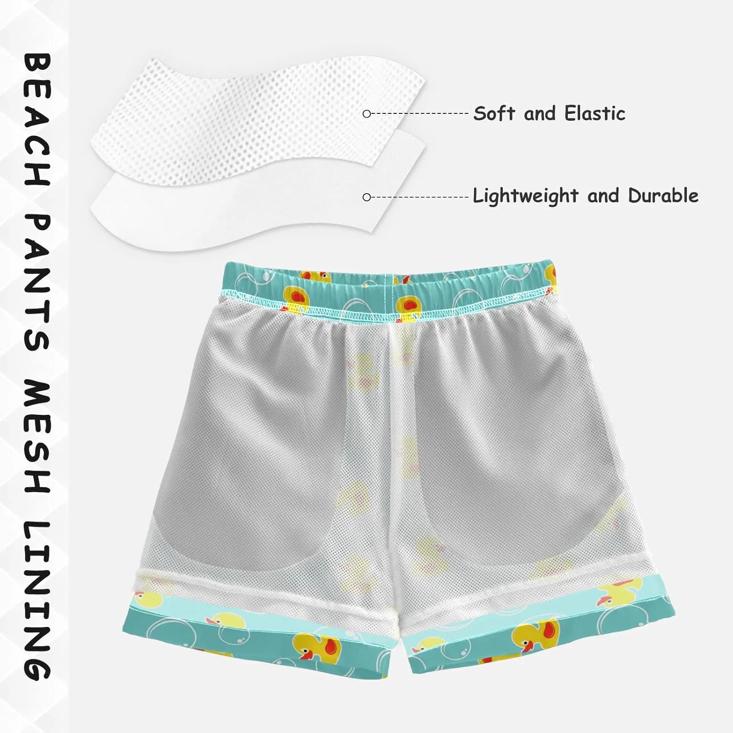 Boys Swim Trunks with Mesh Lining Toddler Beach Shorts Bathing Suit Quick Dry for Kids Drawstring