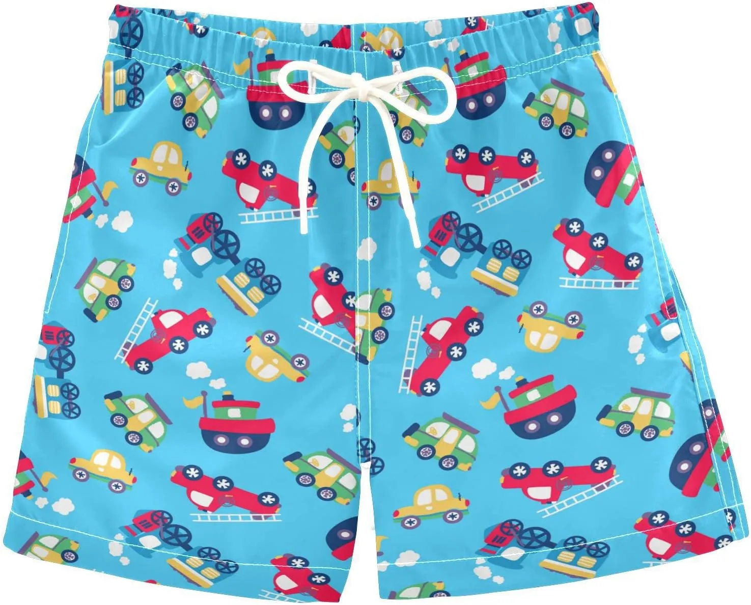 Boys Swim Trunks with Mesh Lining Toddler Beach Shorts Bathing Suit Quick Dry for Kids Drawstring