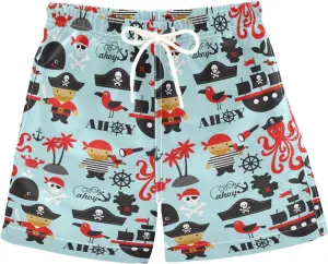 Boys Swim Trunks with Mesh Lining Toddler Beach Shorts Bathing Suit Quick Dry for Kids Drawstring