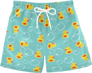 Boys Swim Trunks with Mesh Lining Toddler Beach Shorts Bathing Suit Quick Dry for Kids Drawstring