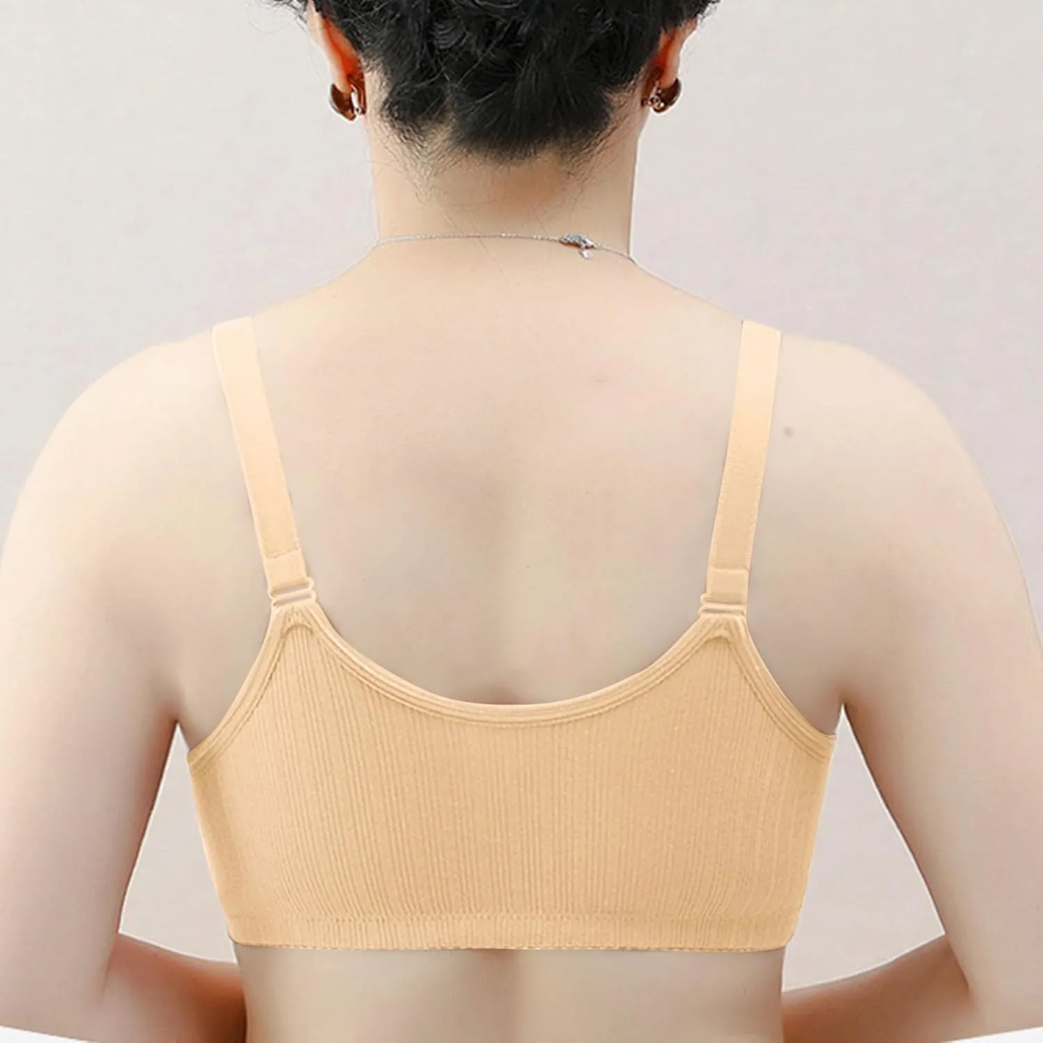 Bralettes for Women No Underwire Seamless Daily Bras Light Lined Comfort Full Coverage Adjustable Straps Sleep Bra