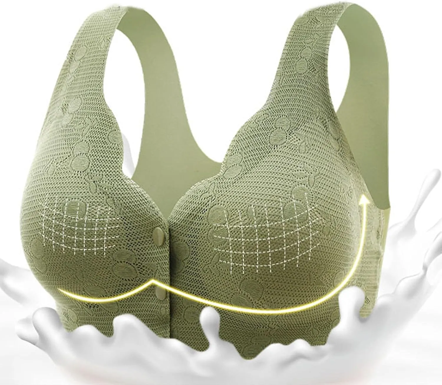 Bras for Women Front Buckle Lace No Ring Bra Seamless Nursing Bra Underwire Tank Tops Plus Size Soft Bras