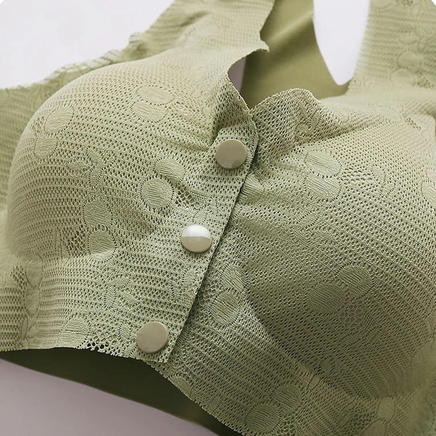 Bras for Women Front Buckle Lace No Ring Bra Seamless Nursing Bra Underwire Tank Tops Plus Size Soft Bras