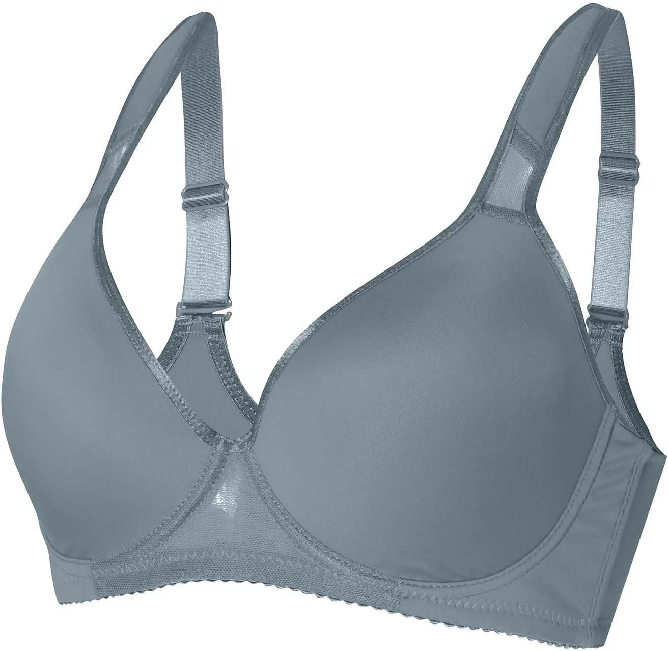 Bras for Women No Underwire V Neck Bralettes for Women Cloud Feel Everyday T Shirt Bra Stretchable Straps Bra