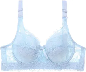 Breathable Lace Bras for Women, Full Coverage No Underwire Everyday Bralettes Comfortable Stretchable Straps Bra