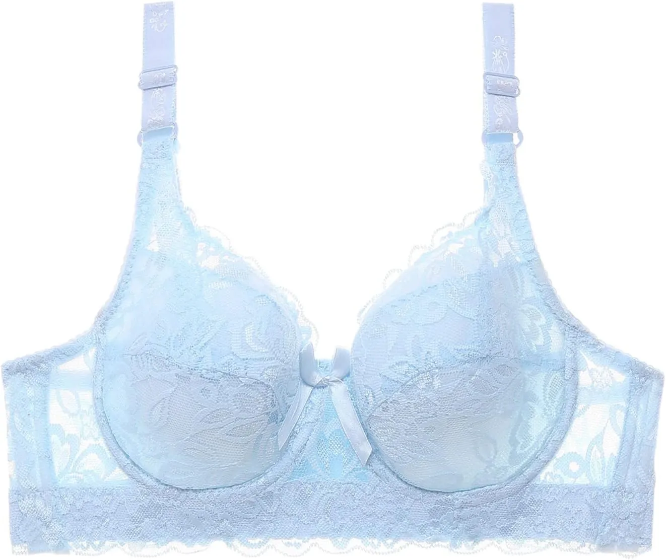 Breathable Lace Bras for Women, Full Coverage No Underwire Everyday Bralettes Comfortable Stretchable Straps Bra