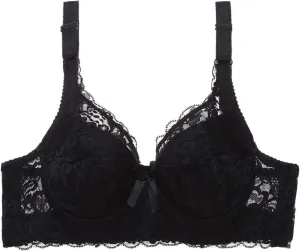 Breathable Lace Bras for Women, Full Coverage No Underwire Everyday Bralettes Comfortable Stretchable Straps Bra